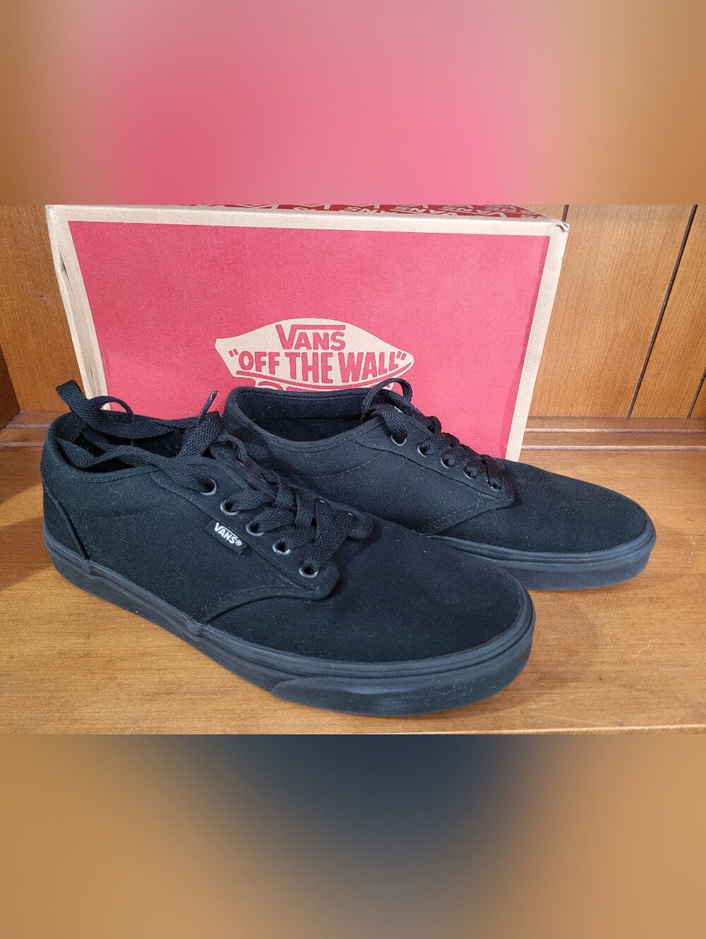 Vans Atwood Black Canvas Men's Skate Shoes -sz 9